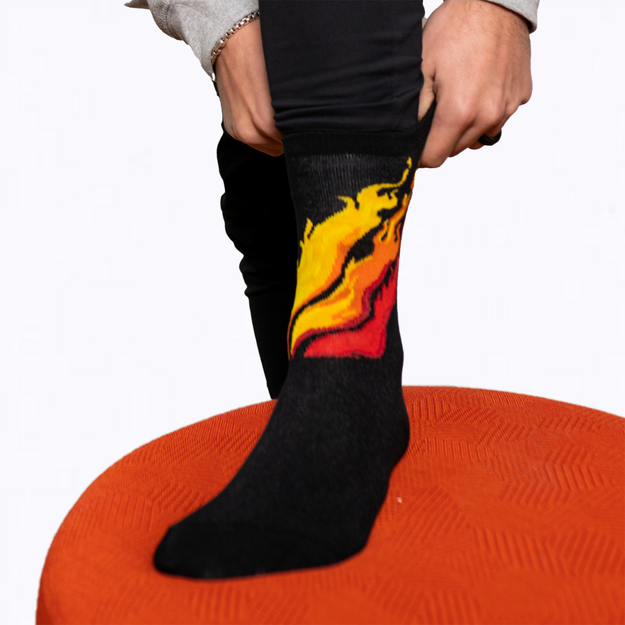 Black Fire Flame Socks