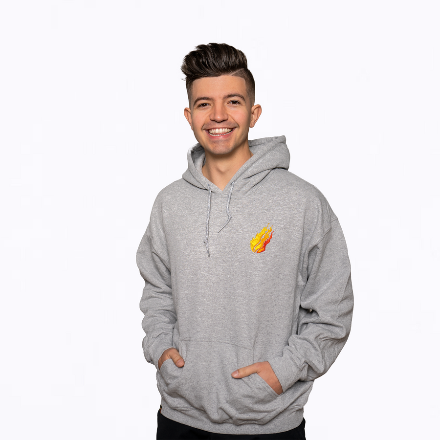 Gray Small Flame Hoodie